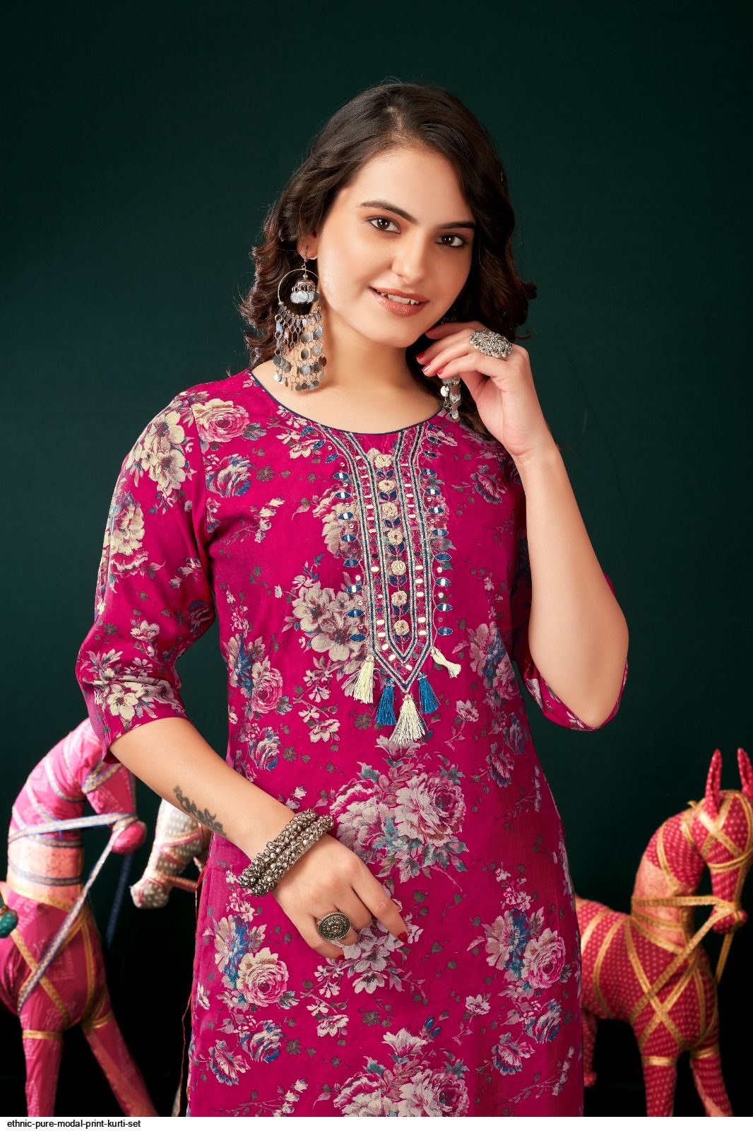 ethnic-pure-modal-print-kurti-set sale offer