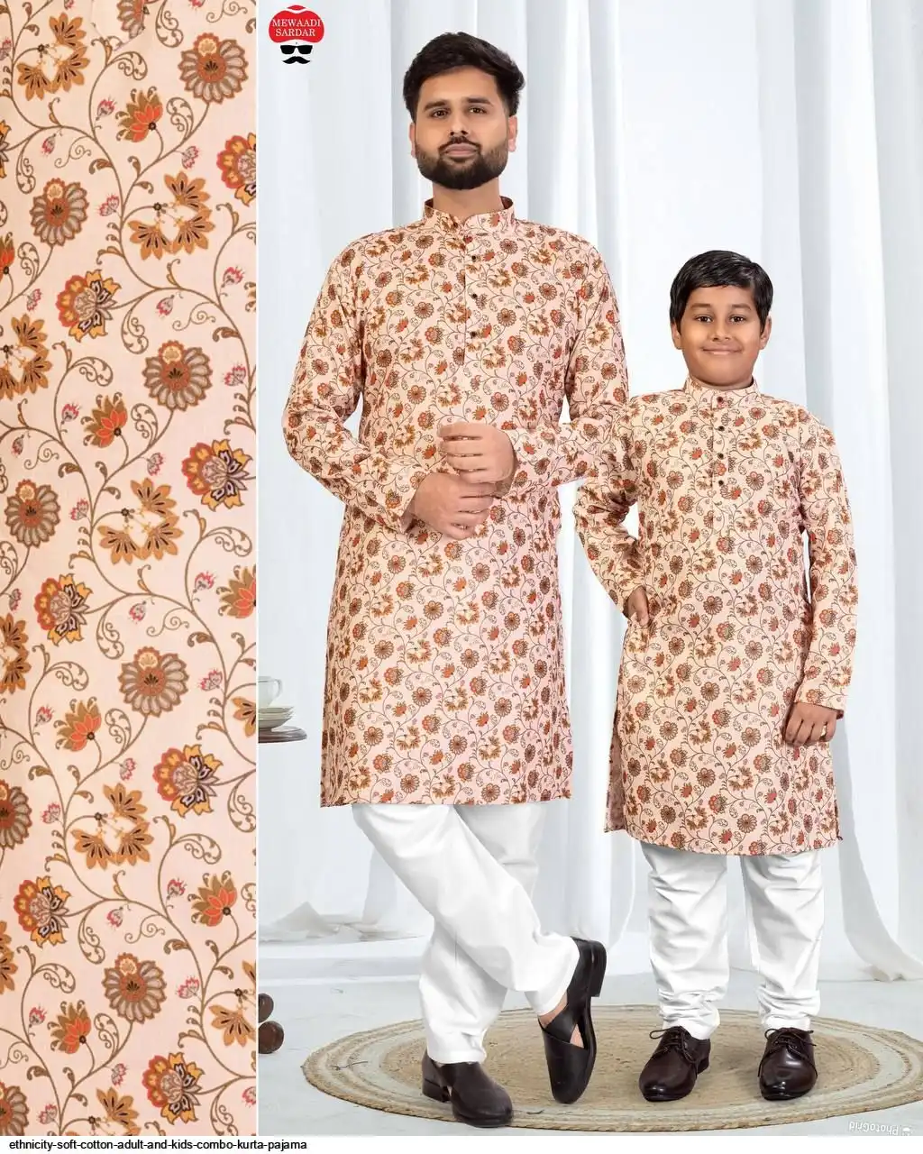 ETHNICITY SOFT COTTON ADULT AND KIDS COMBO KURTA PAJAMA I