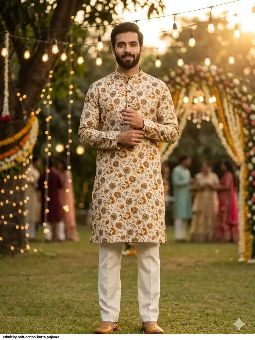 ETHNICITY SOFT COTTON KURTA PAJAMA F