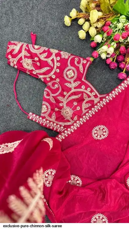 EXCLUSIVE PURE CHINNON SILK SAREE G