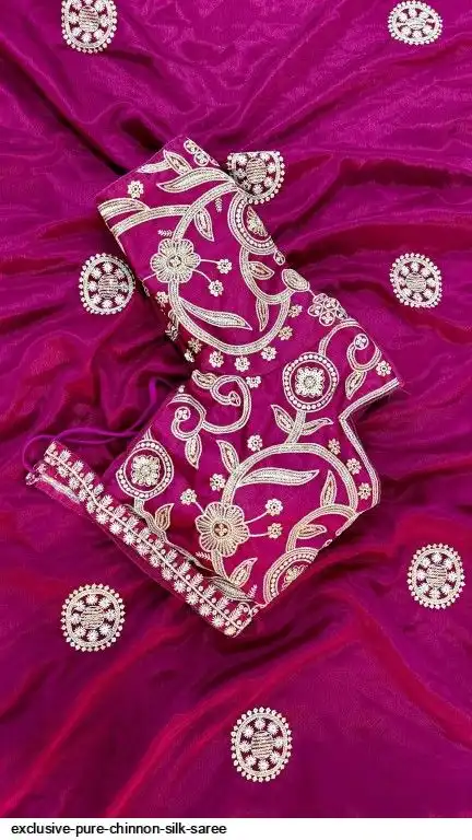 EXCLUSIVE PURE CHINNON SILK SAREE F