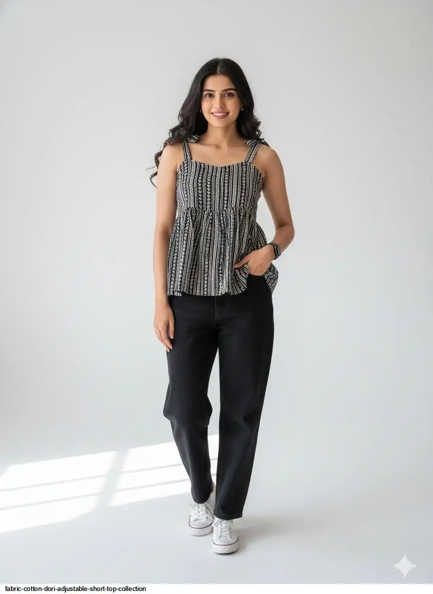 FABRIC COTTON DORI ADJUSTABLE SHORT TOP COLLECTION B
