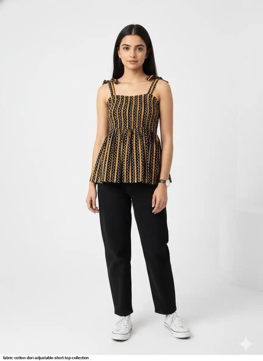 FABRIC COTTON DORI ADJUSTABLE SHORT TOP COLLECTION C