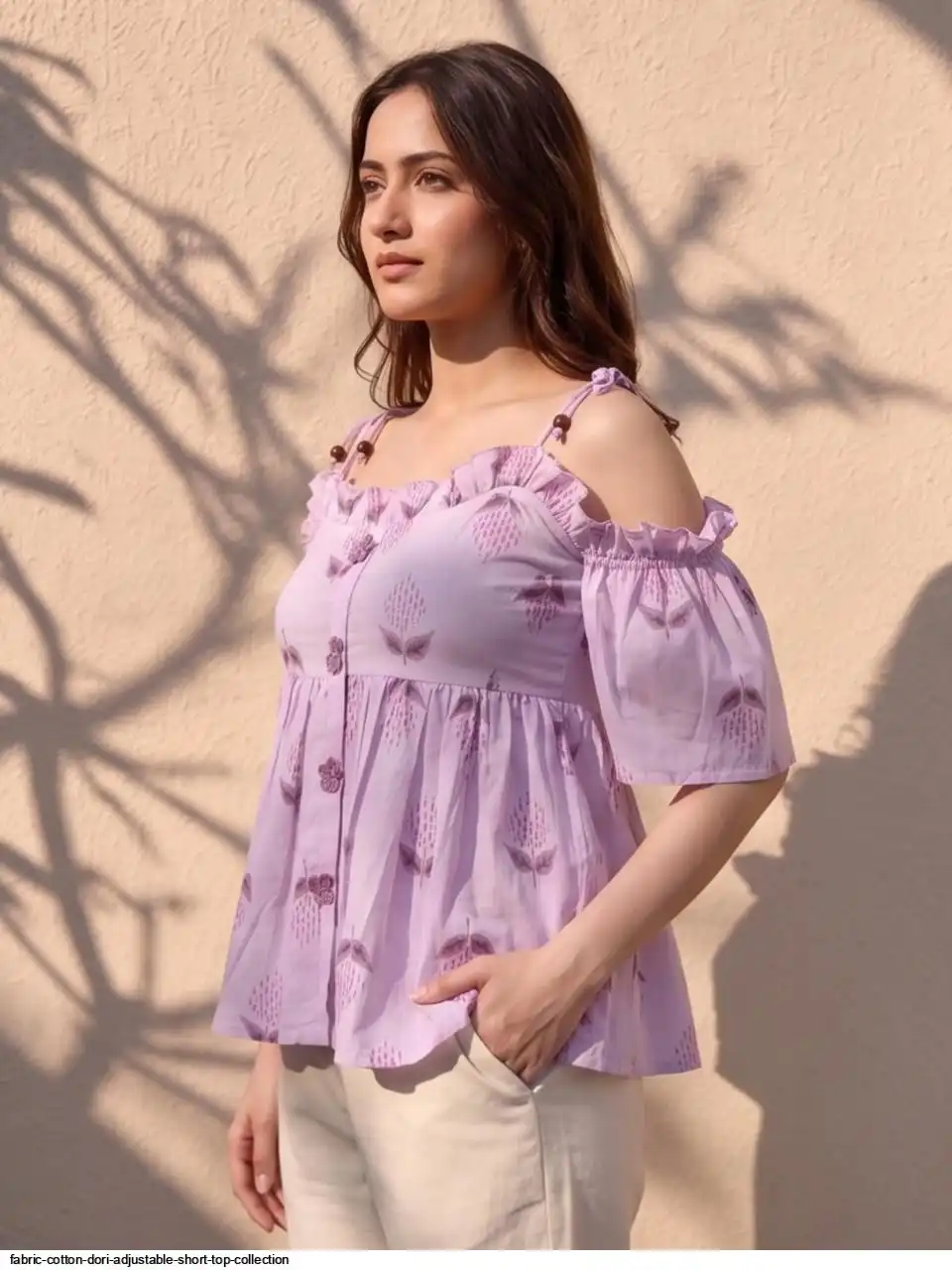 FABRIC COTTON DORI ADJUSTABLE SHORT TOP COLLECTION F