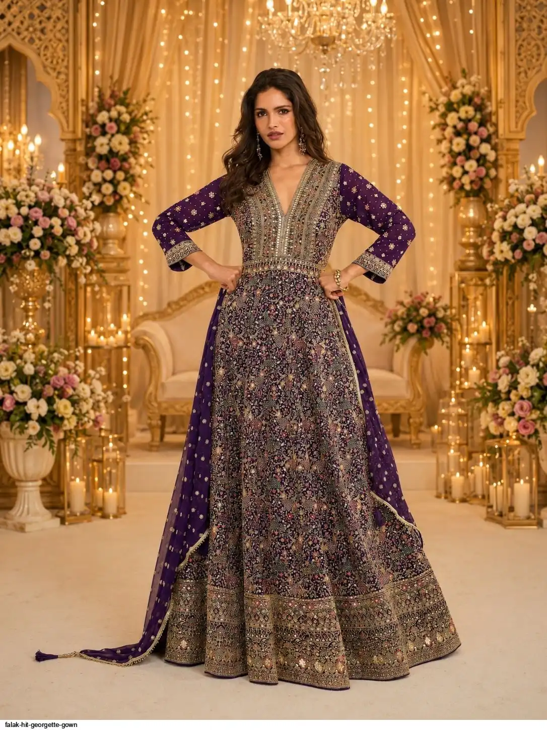 FALAK HIT GEORGETTE GOWN B