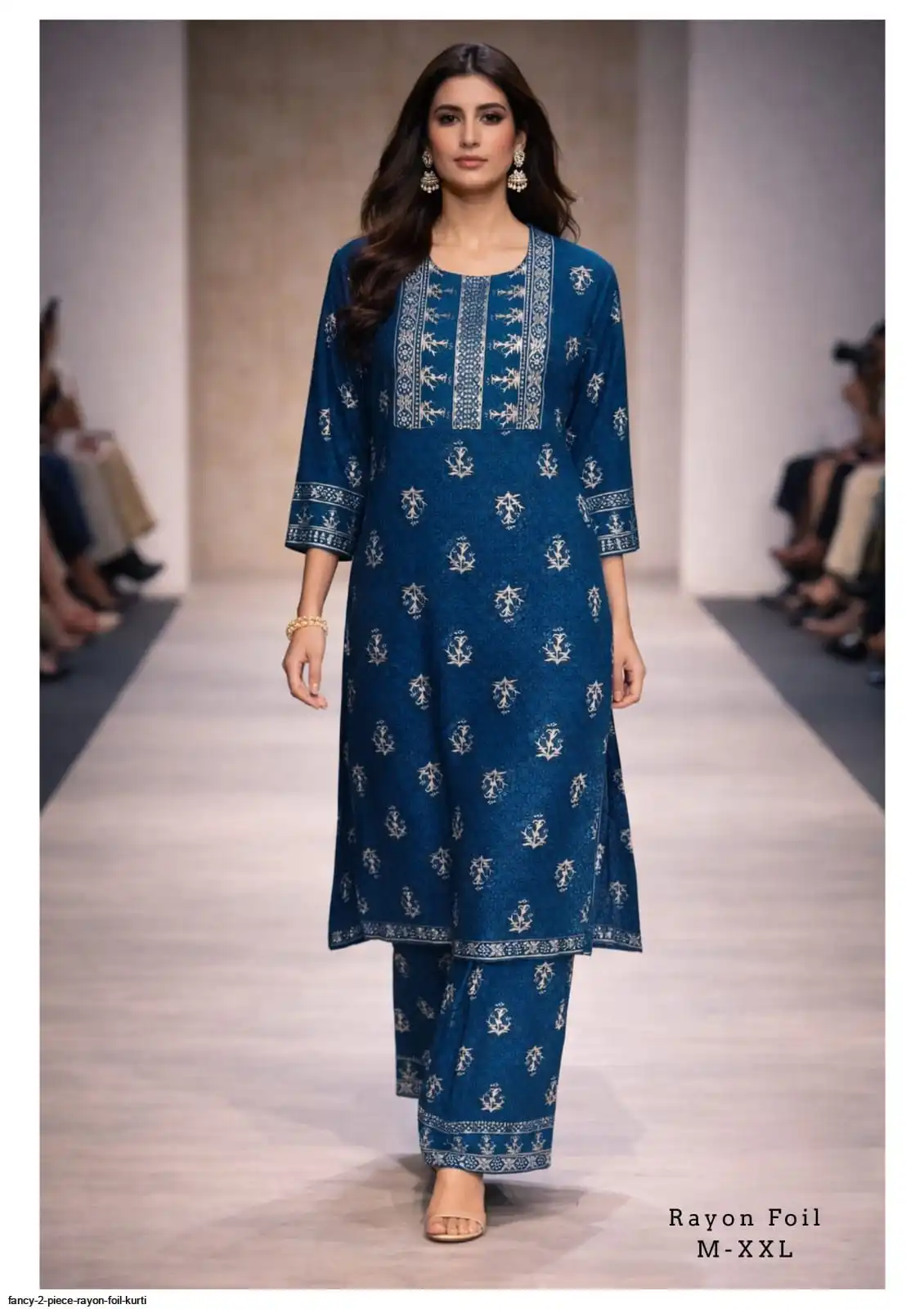 FANCY 2 PIECE RAYON FOIL KURTI 2