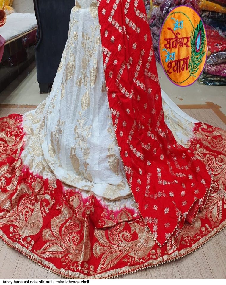 Jaipuri Banarasi Silk Lehenga For Bridal -9339110380