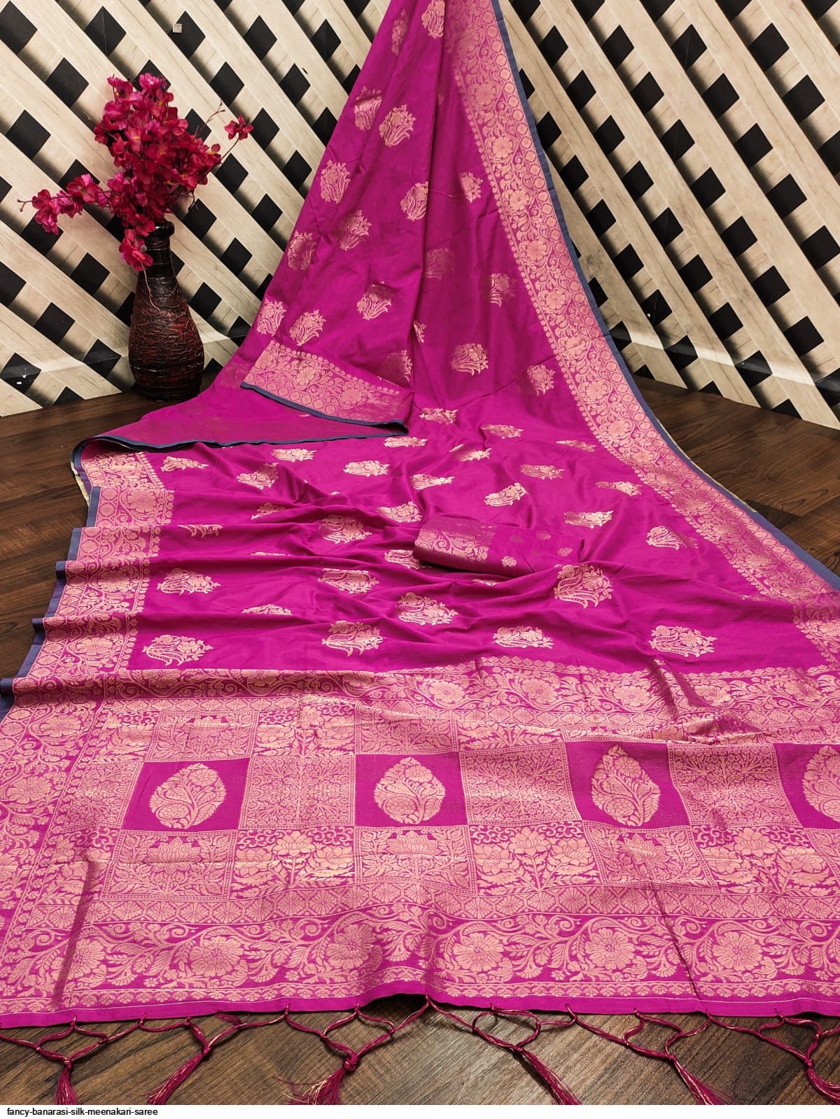 FANCY BANARASI SILK MEENAKARI SAREE