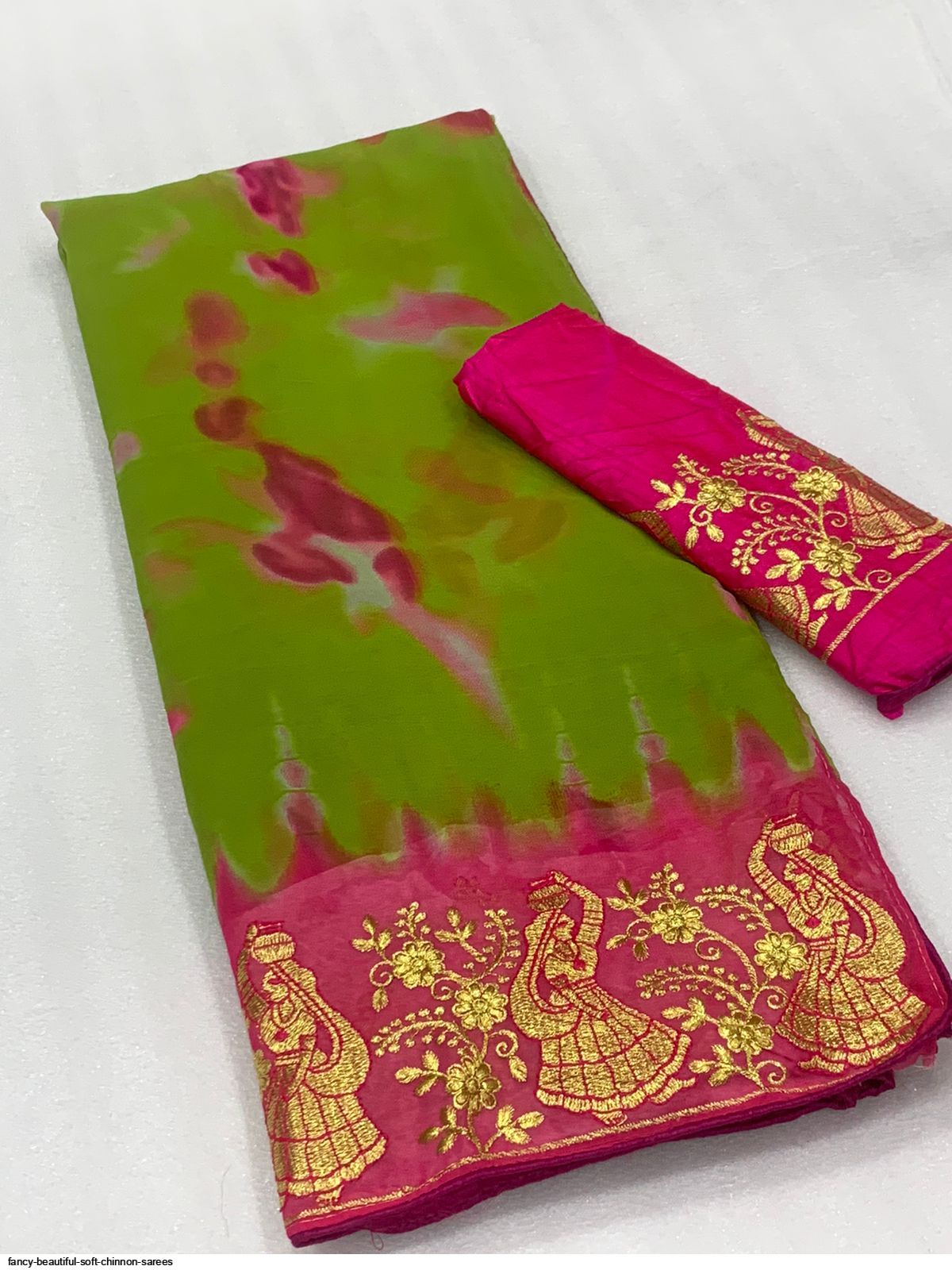 FANCY BEAUTIFUL SOFT CHINNON SAREES B