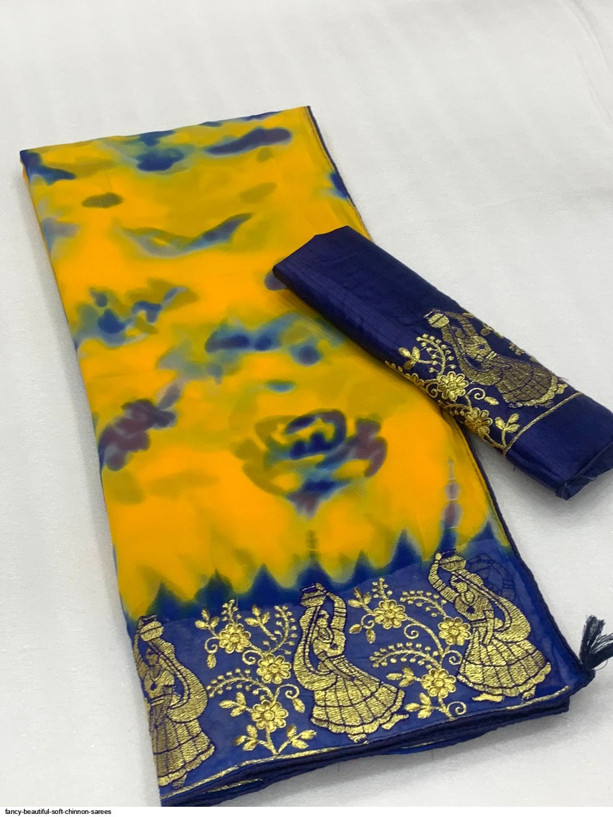 FANCY BEAUTIFUL SOFT CHINNON SAREES C