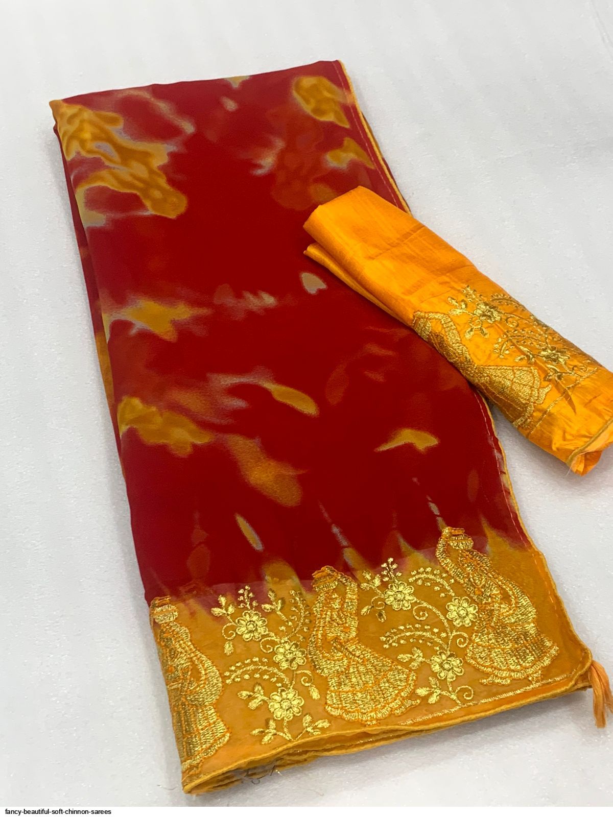 FANCY BEAUTIFUL SOFT CHINNON SAREES D