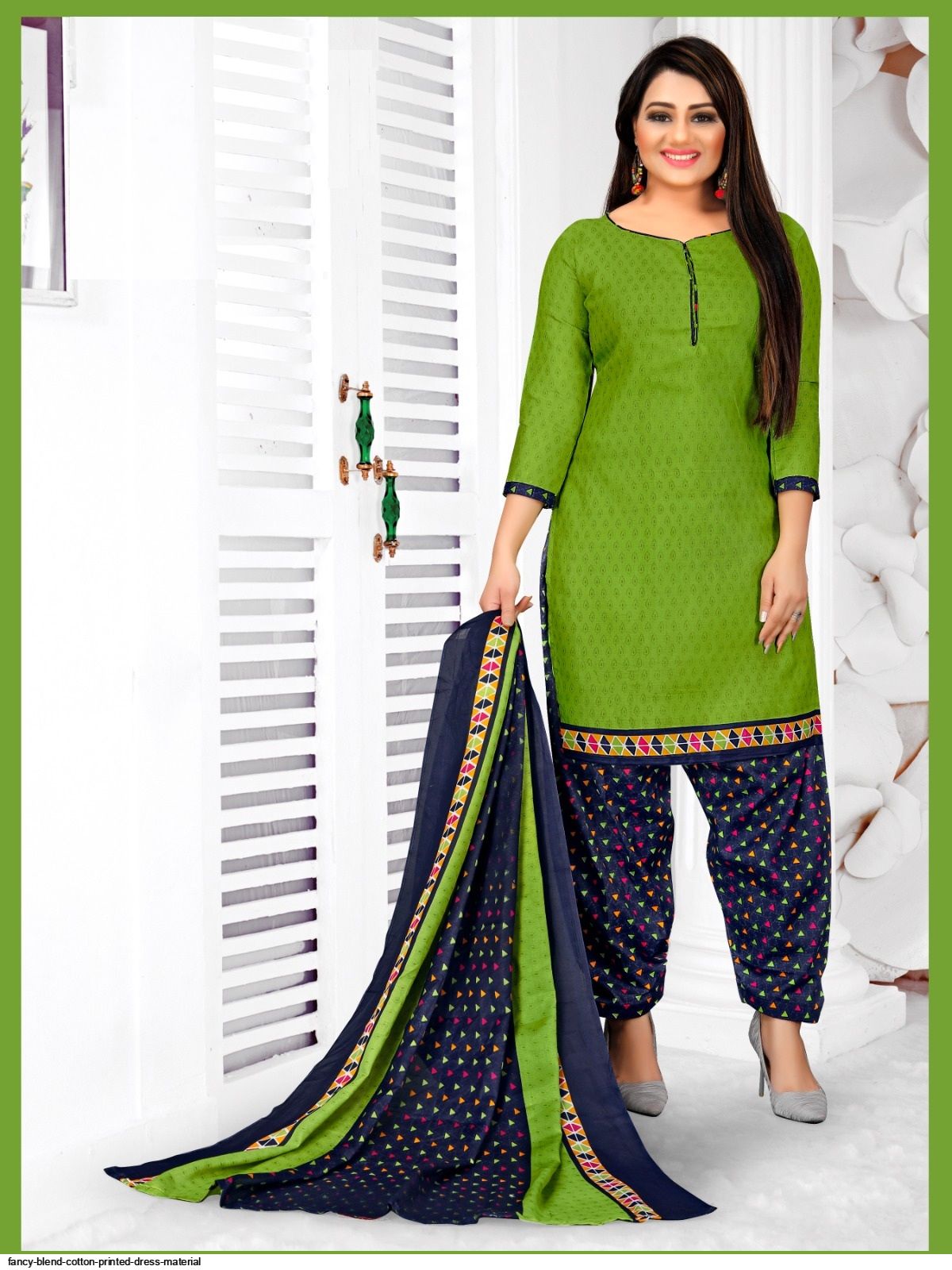 Fancy Blend Cotton Printed Dress Material