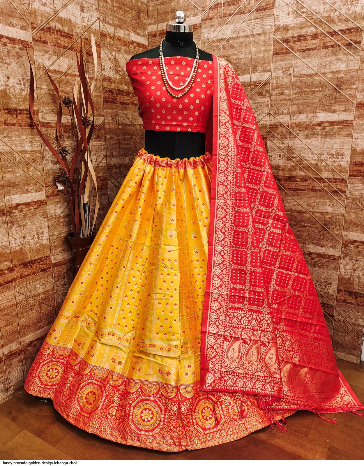 3-red-and-gold-gota-patti-lehenga-with-tiers - Witty Vows