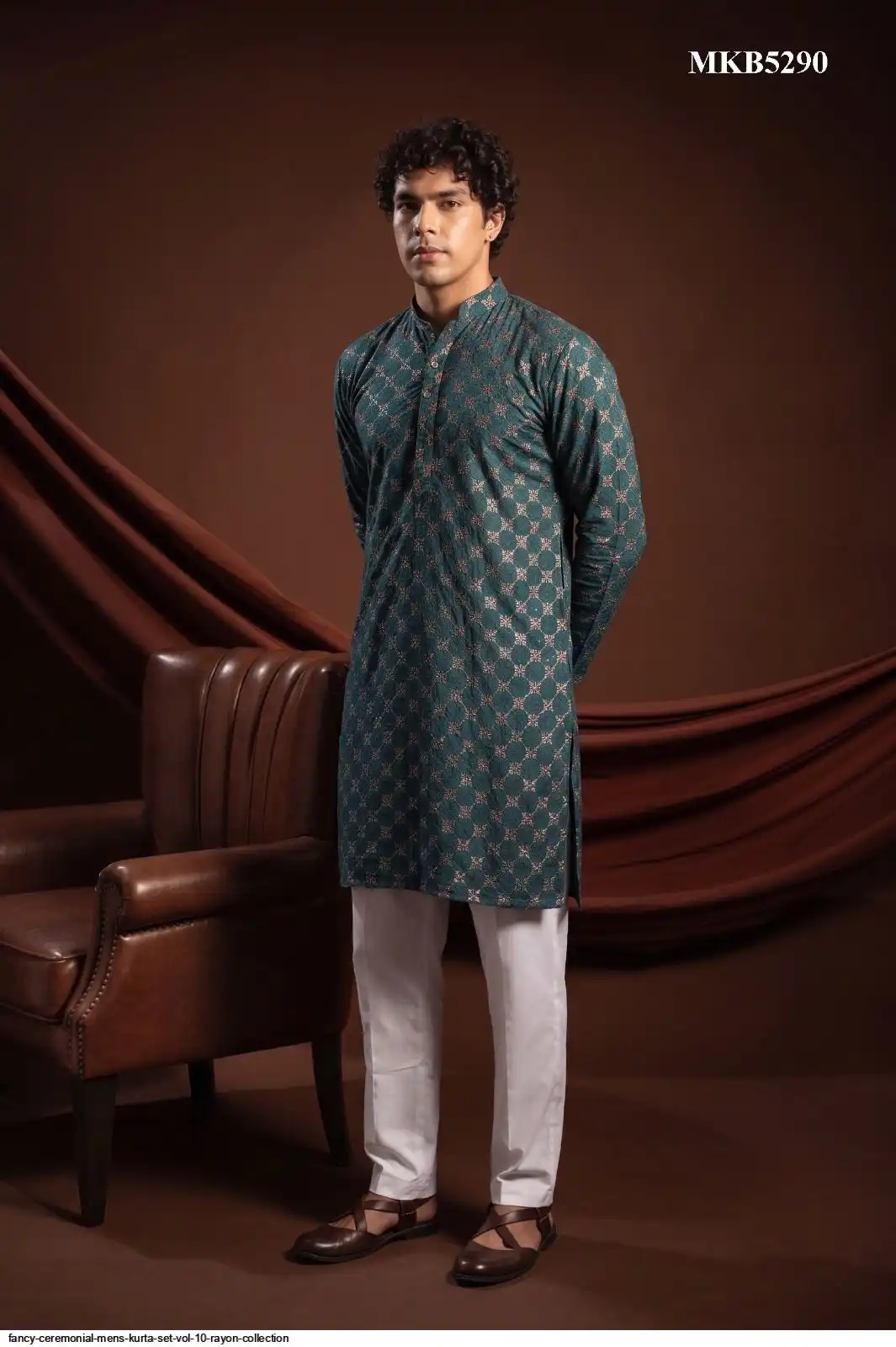 FANCY CEREMONIAL MENS KURTA SET VOL 10 RAYON COLLECTION MKB5290