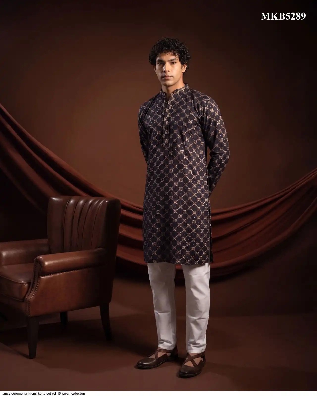FANCY CEREMONIAL MENS KURTA SET VOL 10 RAYON COLLECTION