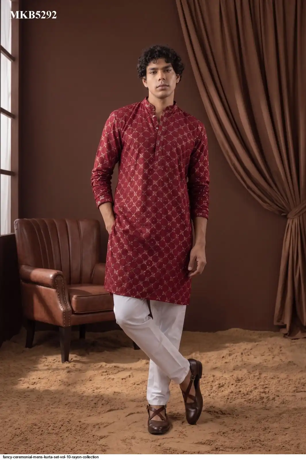 FANCY CEREMONIAL MENS KURTA SET VOL 10 RAYON COLLECTION MKB5292