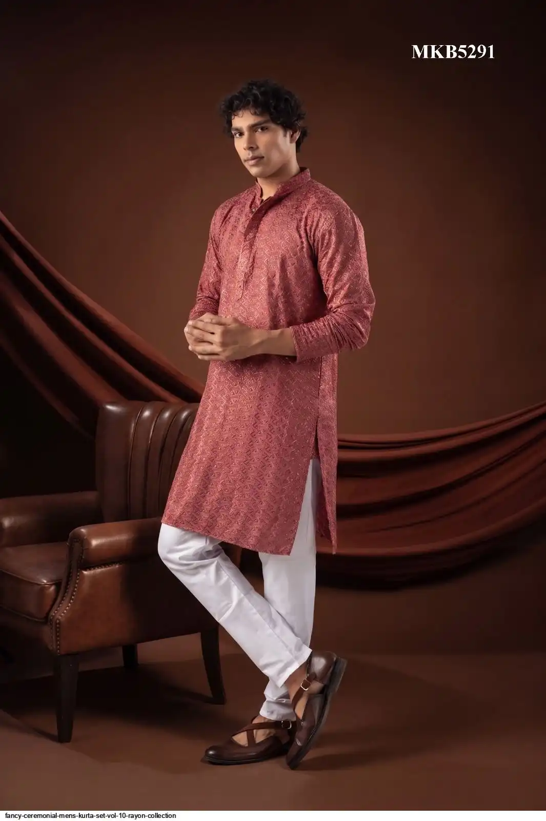 FANCY CEREMONIAL MENS KURTA SET VOL 10 RAYON COLLECTION MKB5291
