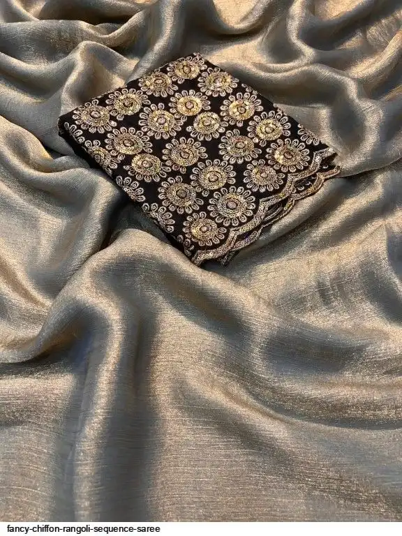 Fancy Chiffon Rangoli Sequence Saree