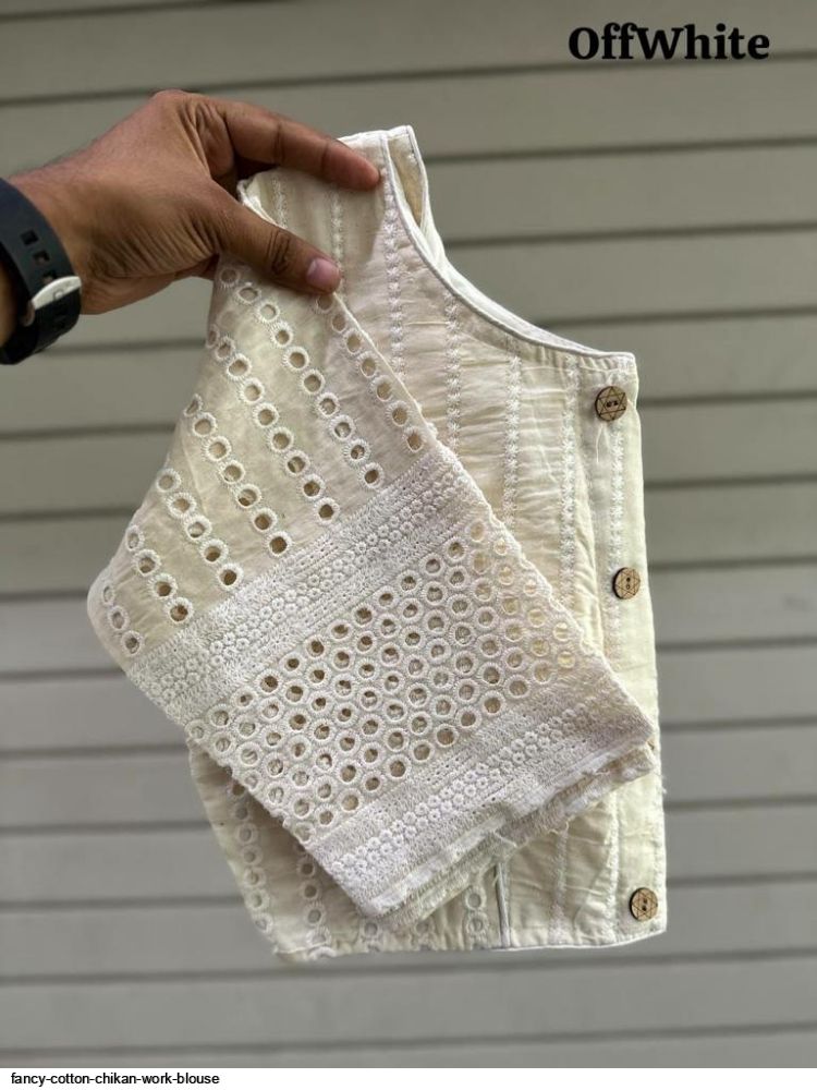 FANCY COTTON CHIKAN WORK BLOUSE