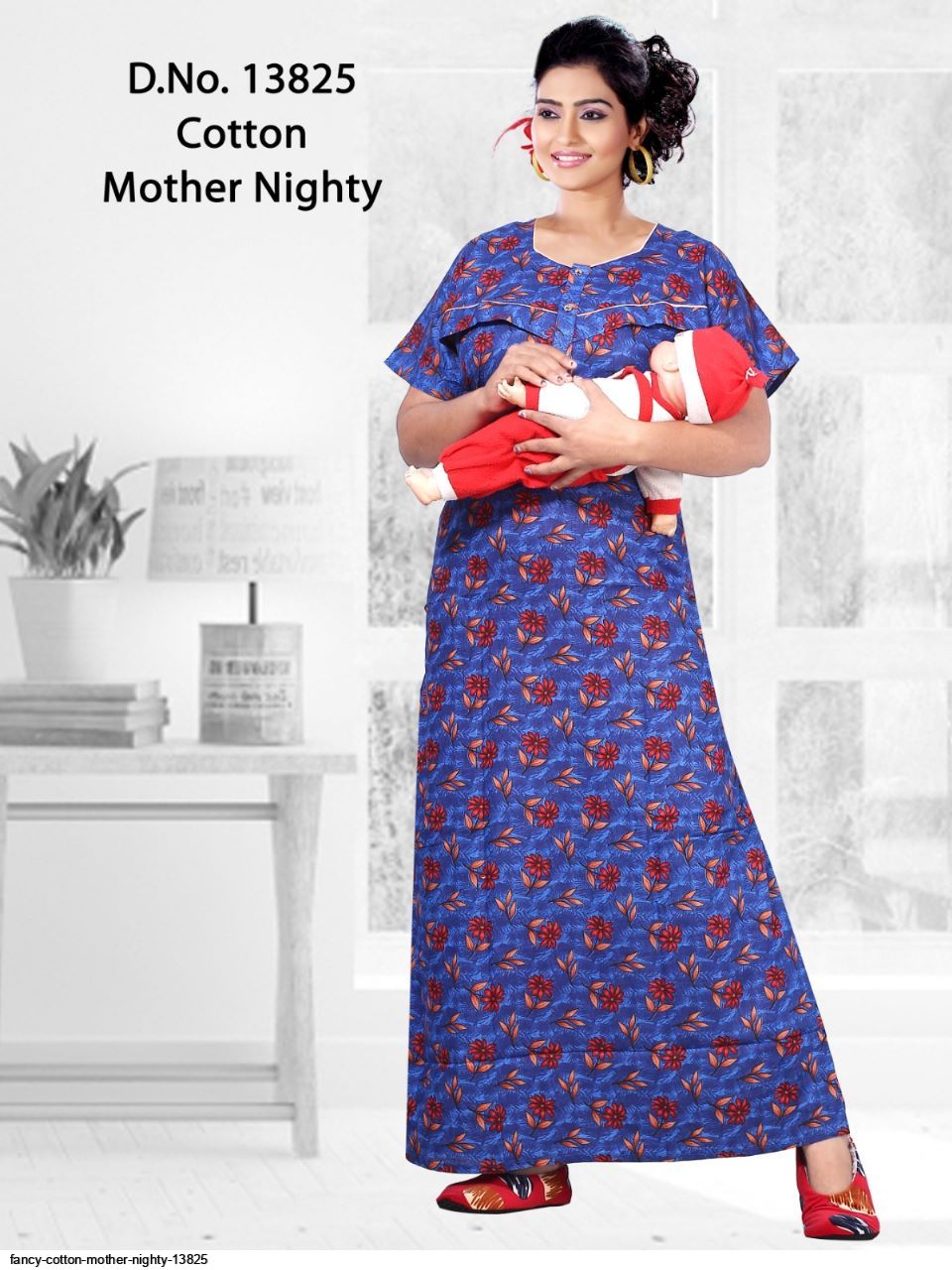 FANCY COTTON MOTHER NIGHTY 13825