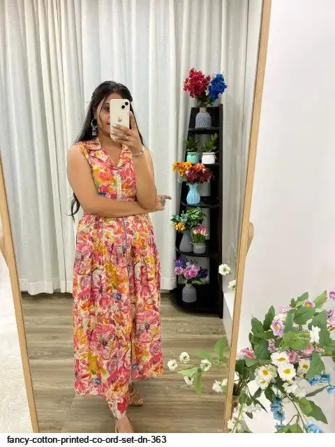 FANCY COTTON PRINTED CO ORD SET DN 363 A