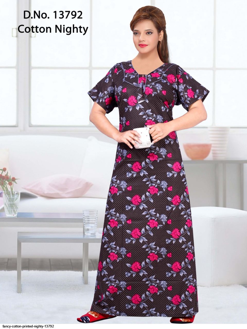 Printed nighty design new arrivals