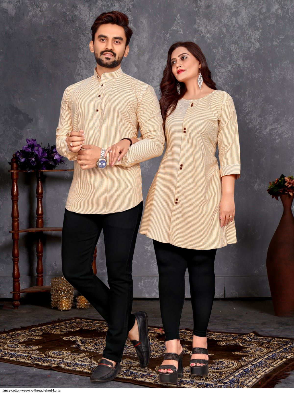 FANCY COTTON WEAVING THREAD SHORT KURTA