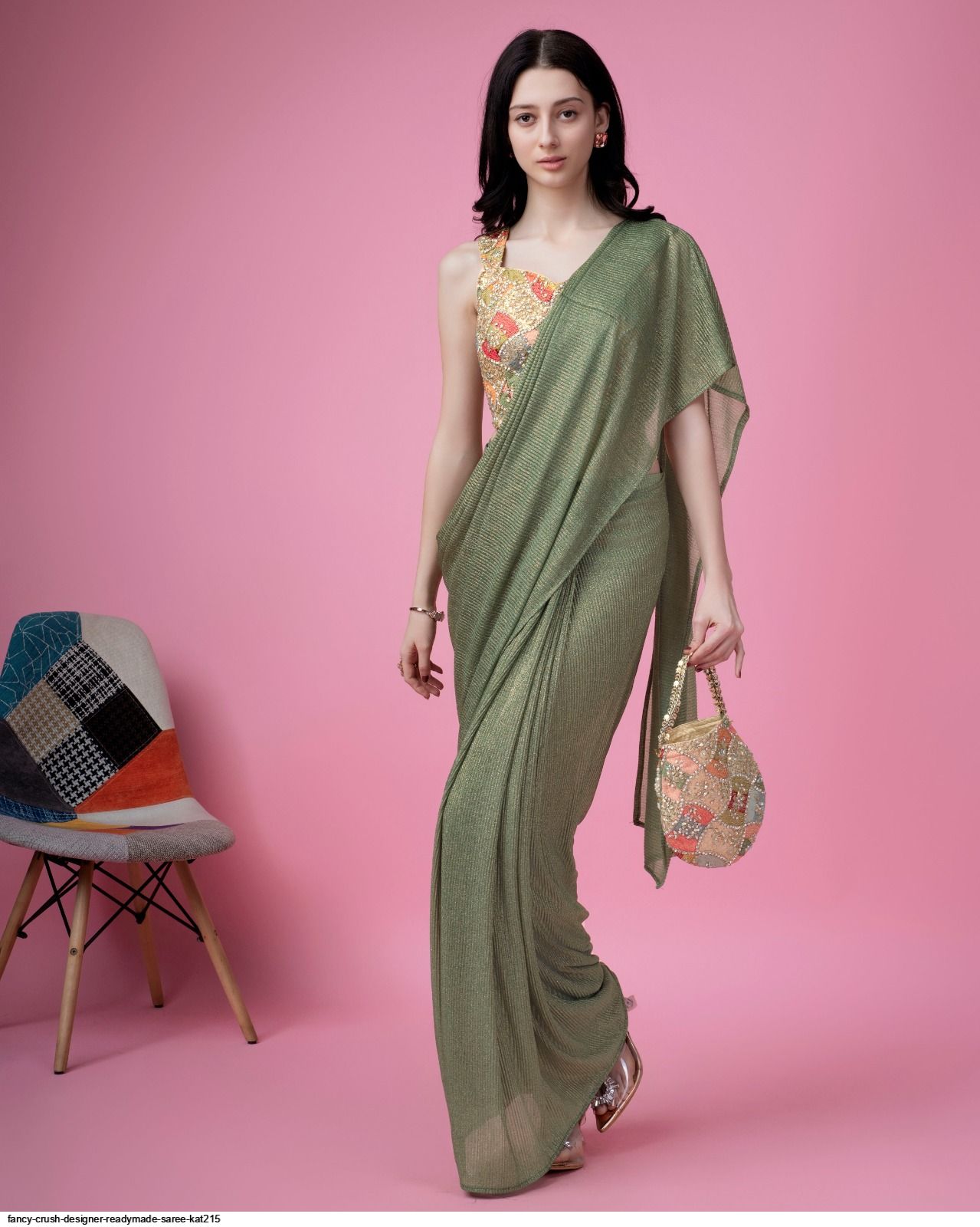 Beautiful designer readymade saree – Ethnic arts of india