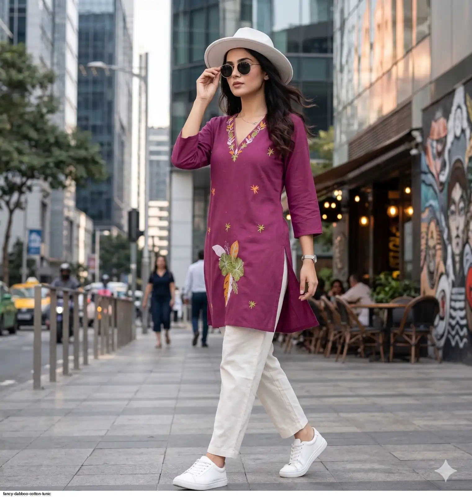 FANCY DABBOO COTTON TUNIC D