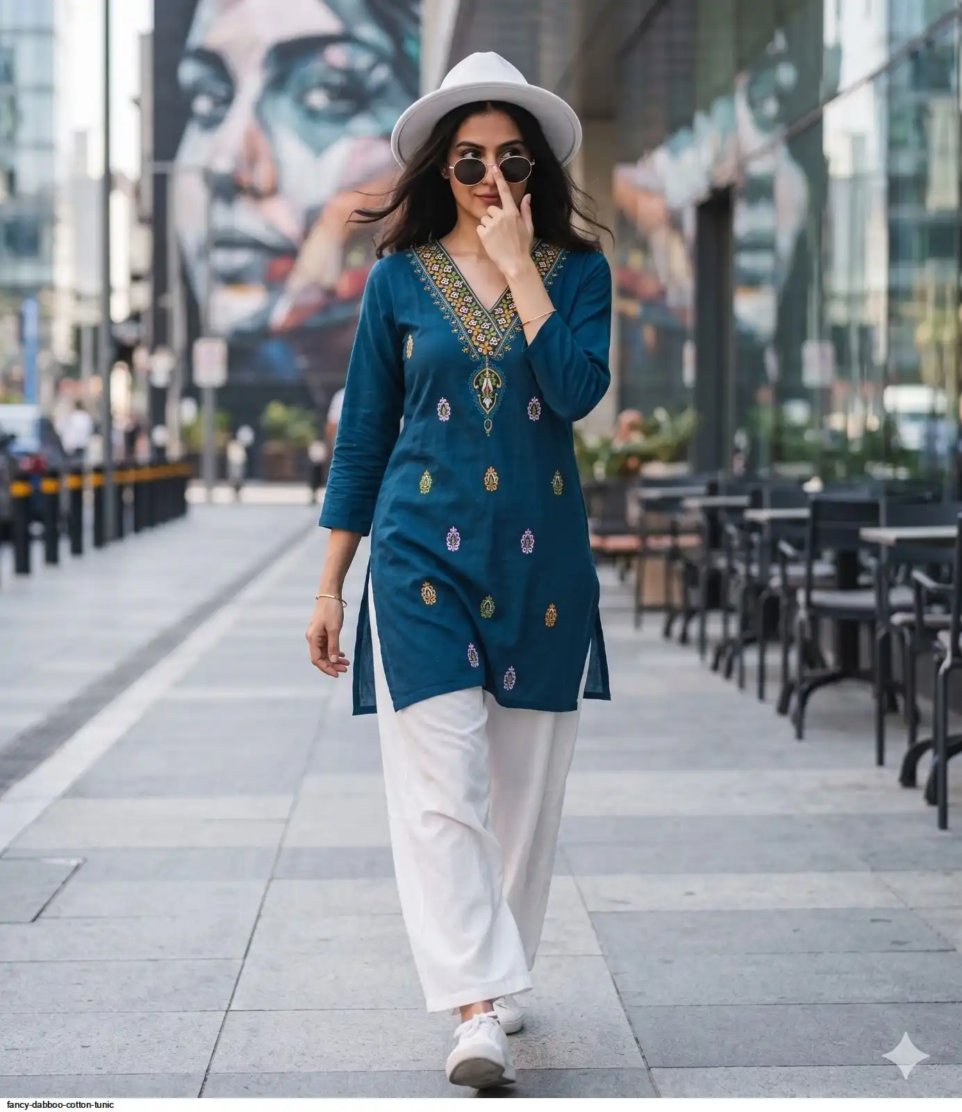 FANCY DABBOO COTTON TUNIC C