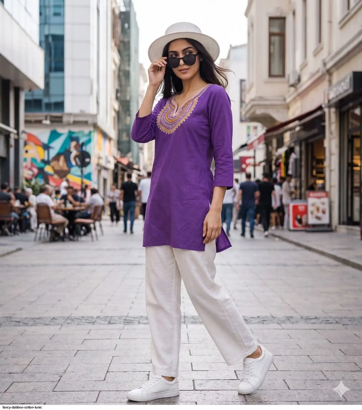FANCY DABBOO COTTON TUNIC F
