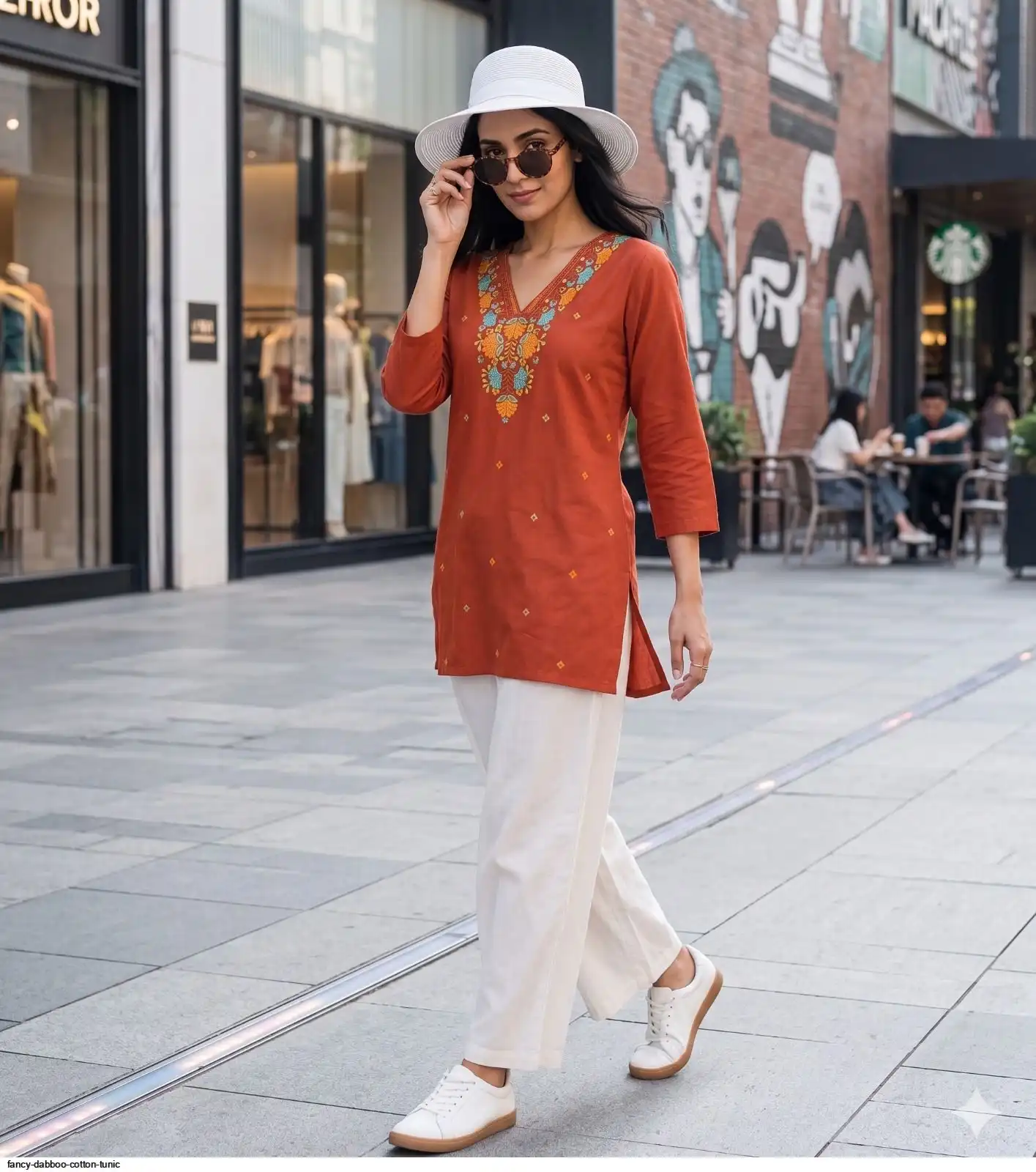 FANCY DABBOO COTTON TUNIC G