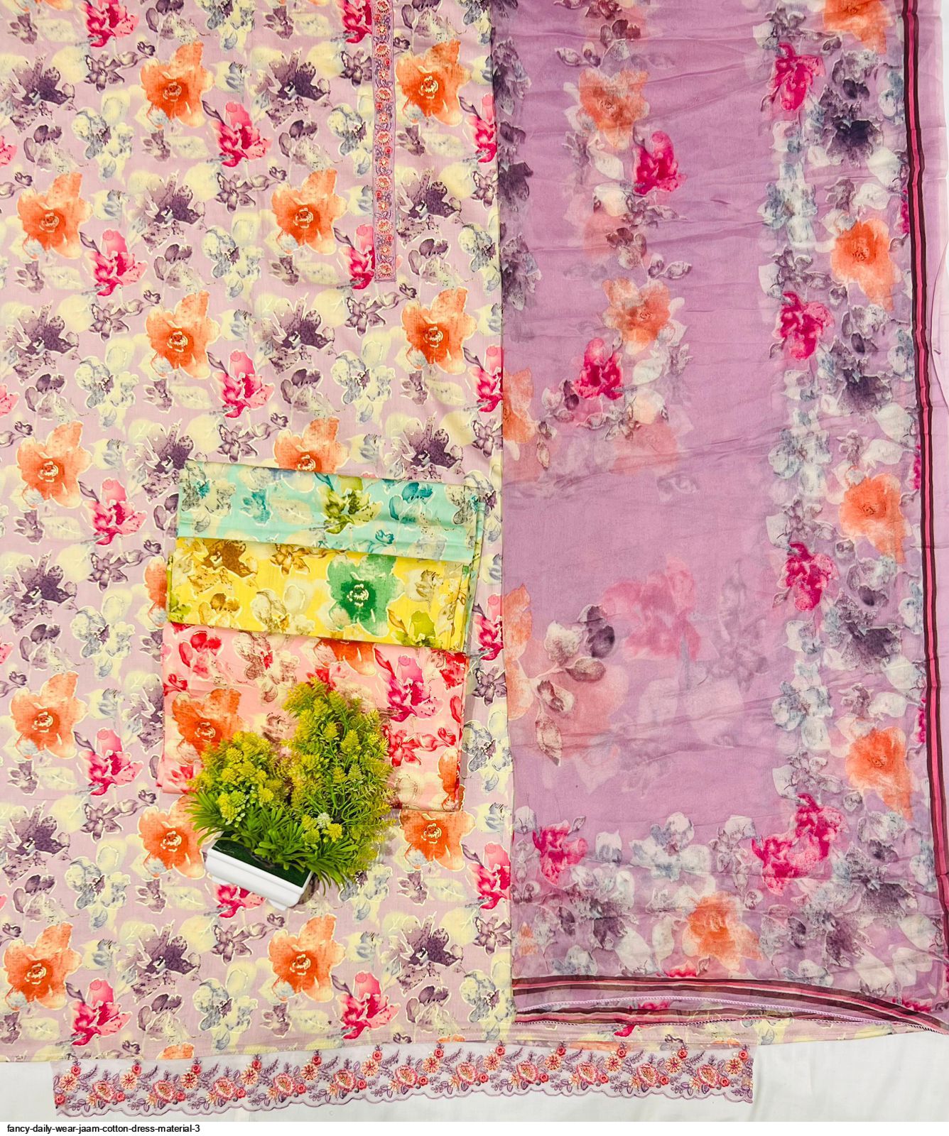 FANCY DAILY WEAR JAAM COTTON DRESS MATERIAL 3