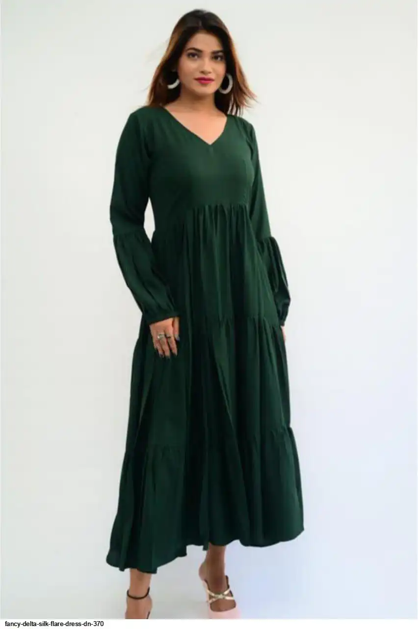 FANCY DELTA SILK FLARE DRESS DN 370 B