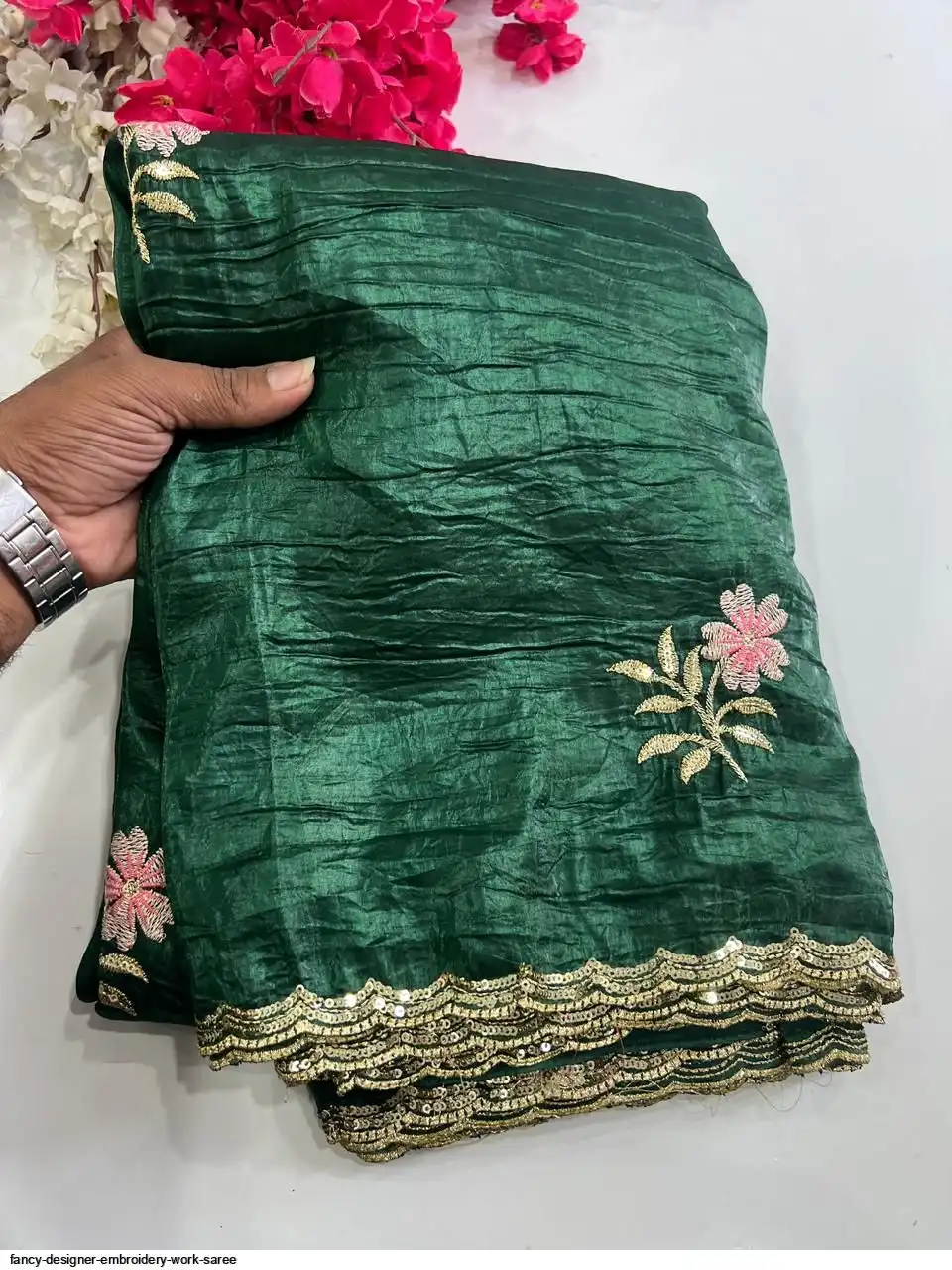 Fancy Work Fancy designer Embroidery Work Saree