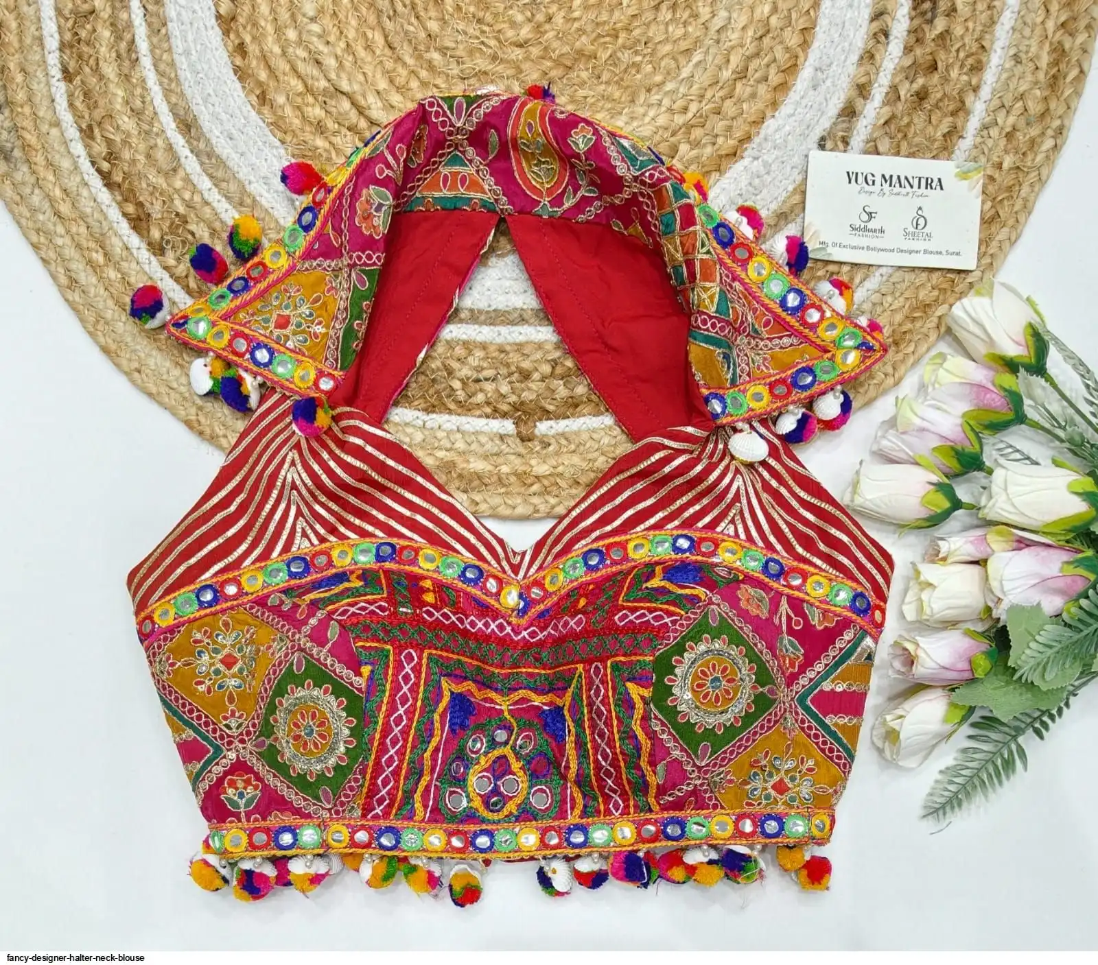 FANCY DESIGNER HALTER NECK BLOUSE A