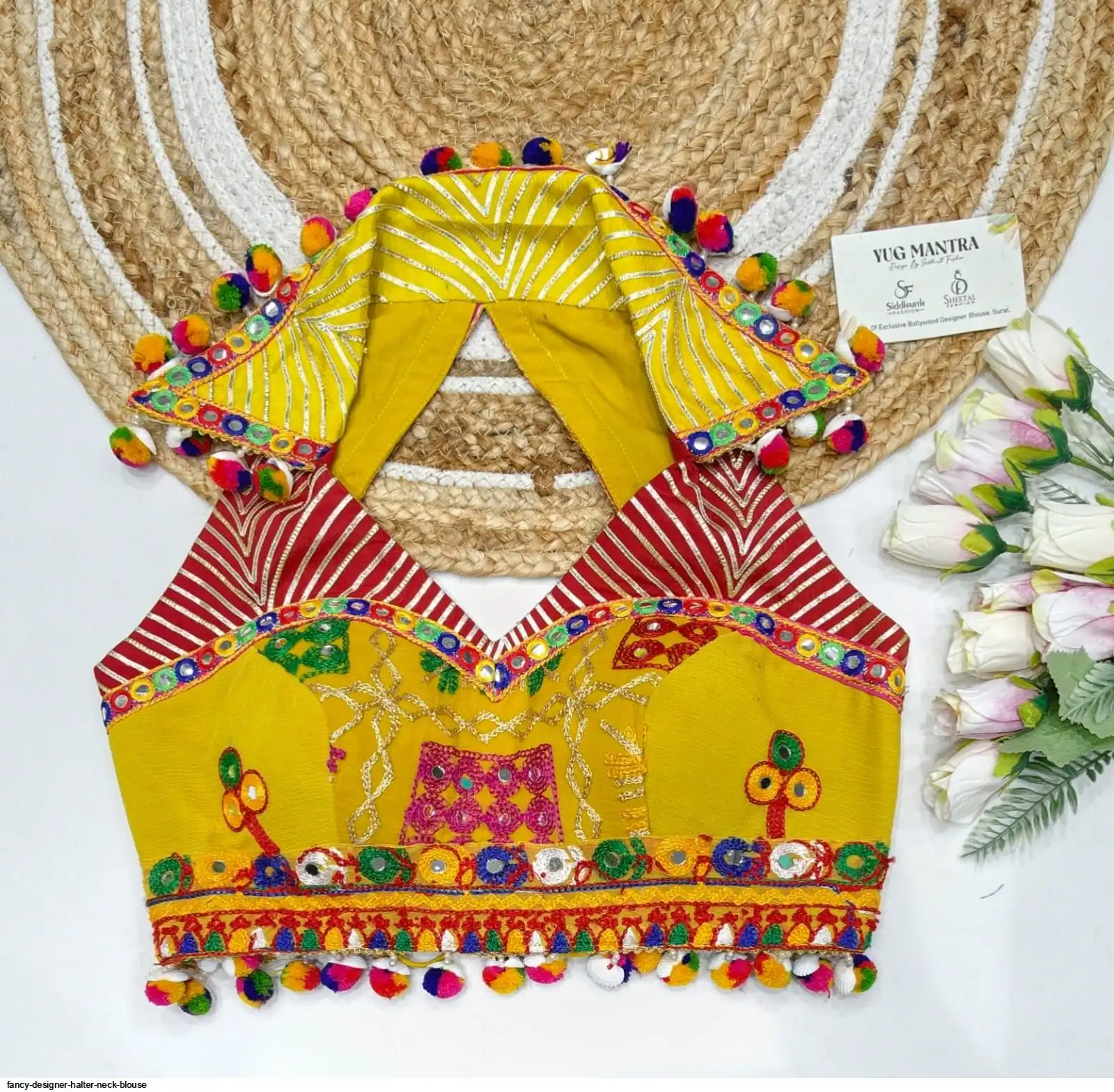 FANCY DESIGNER HALTER NECK BLOUSE B