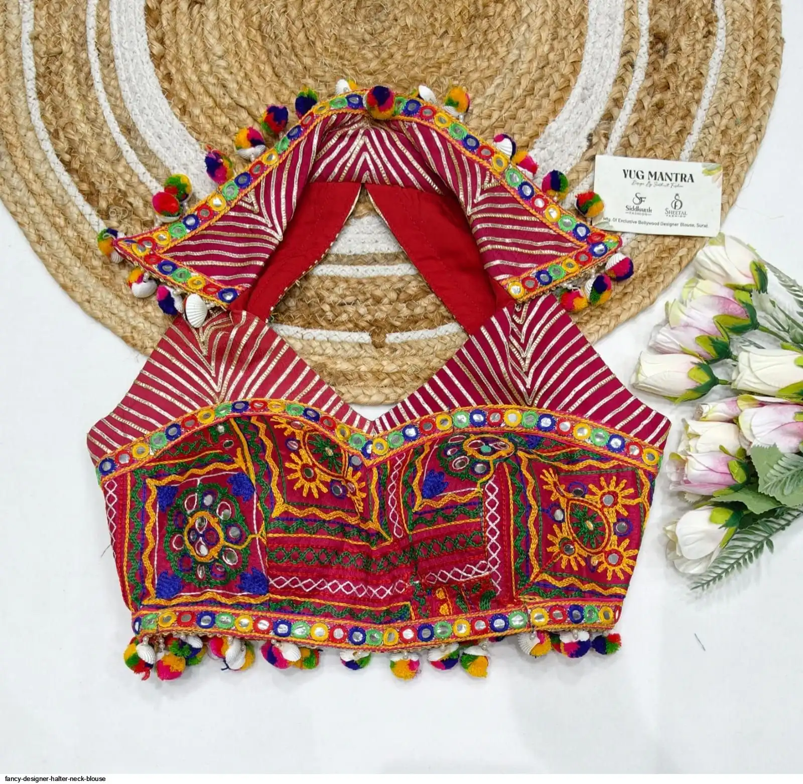 FANCY DESIGNER HALTER NECK BLOUSE D