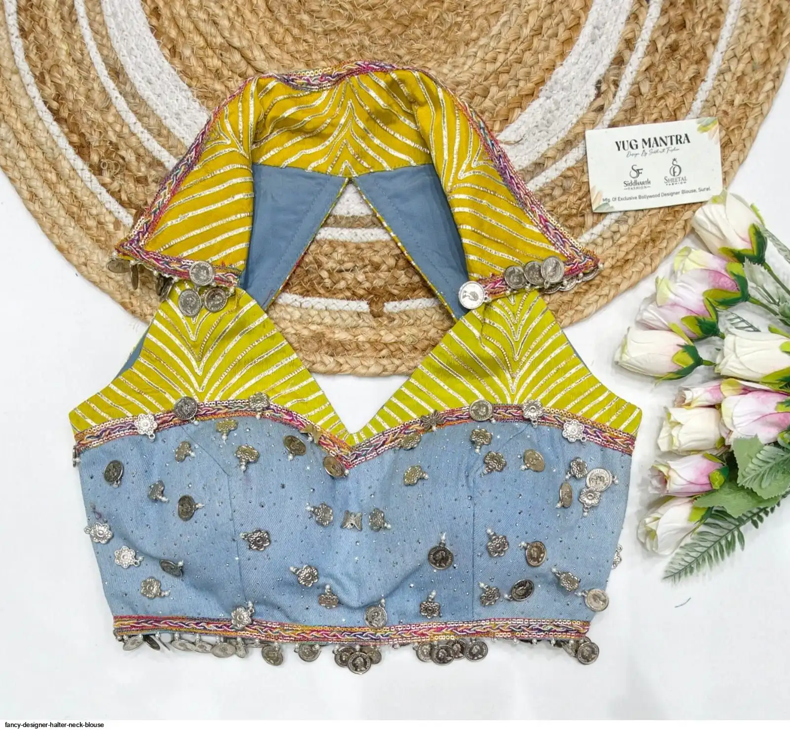 FANCY DESIGNER HALTER NECK BLOUSE C