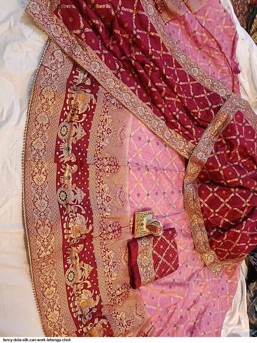 Jaipuri Lehenga With Shibori Print on Uppada Silk Fabric With Dupatta and  Unstitched Blouse, Bridal Gotta Patti Lehenga Choli,valentine Gift - Etsy