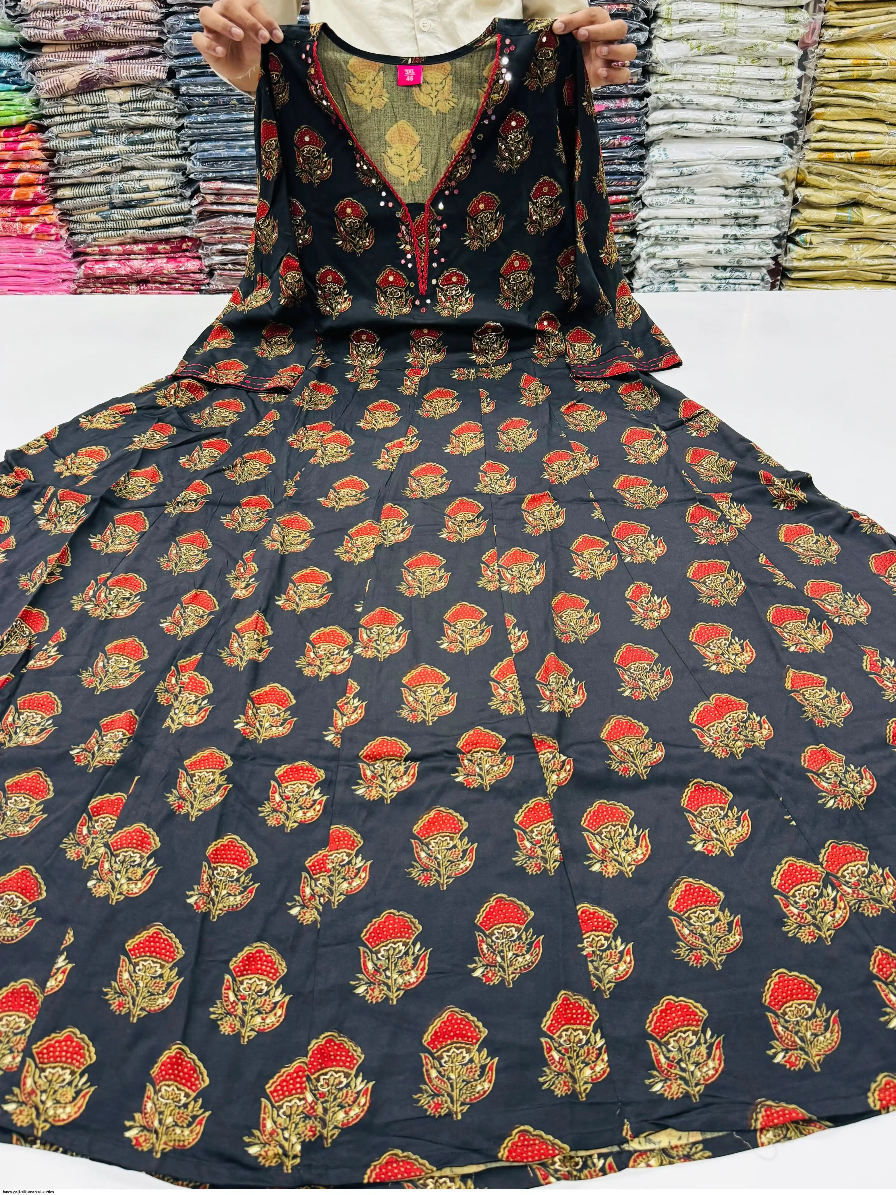 FANCY GAJJI SILK ANARKALI KURTIES