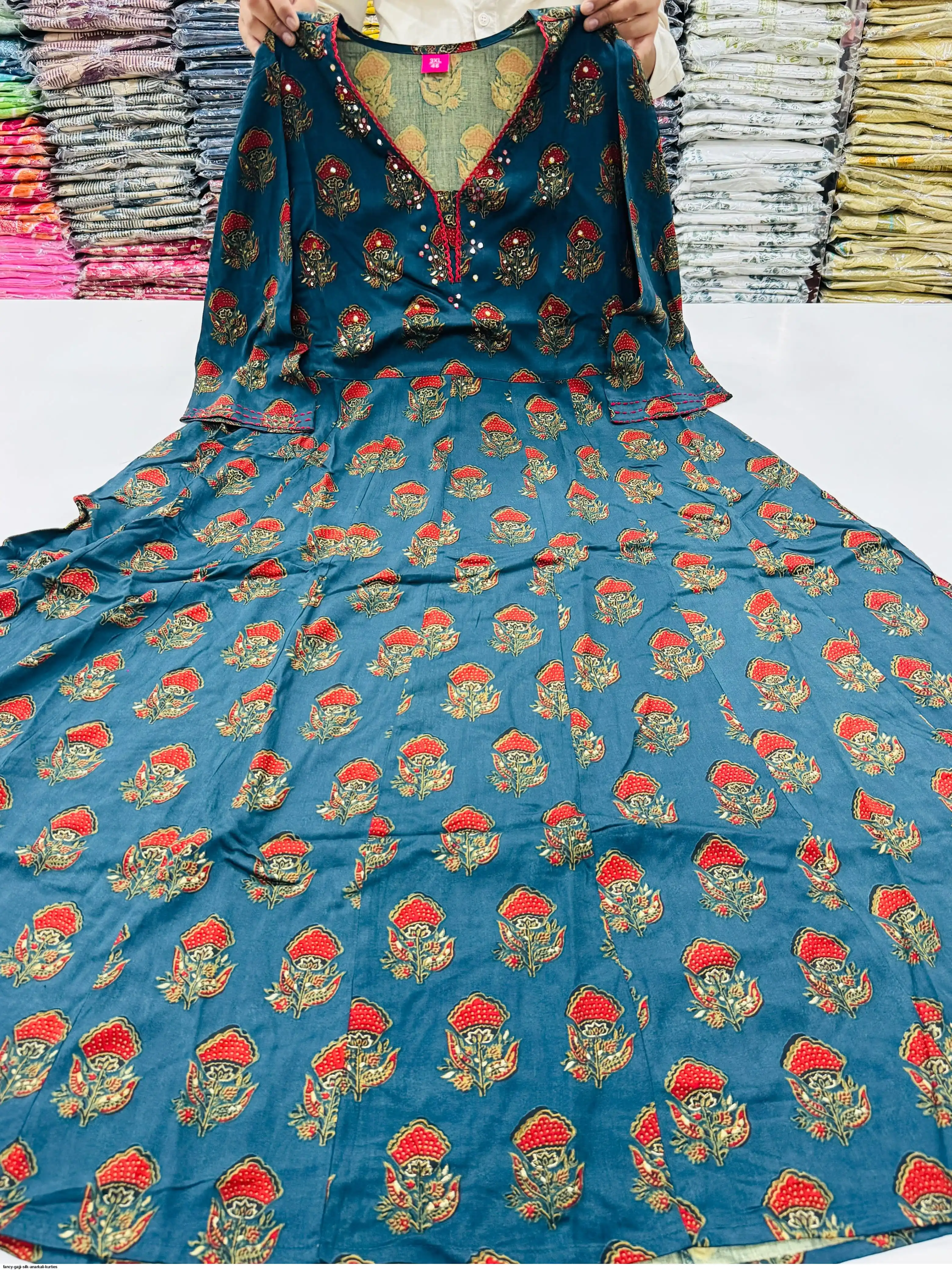 FANCY GAJJI SILK ANARKALI KURTIES B