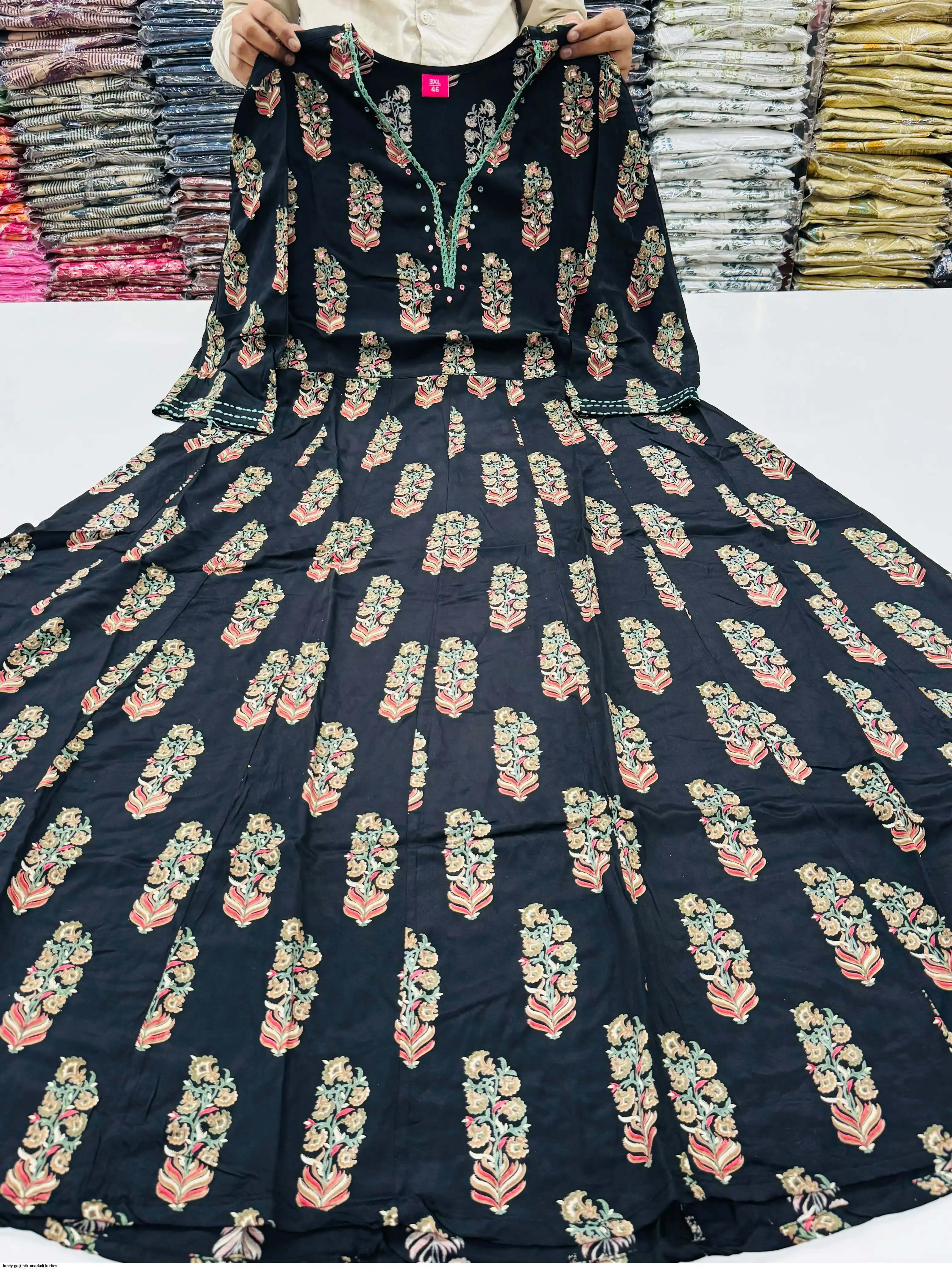 FANCY GAJJI SILK ANARKALI KURTIES A
