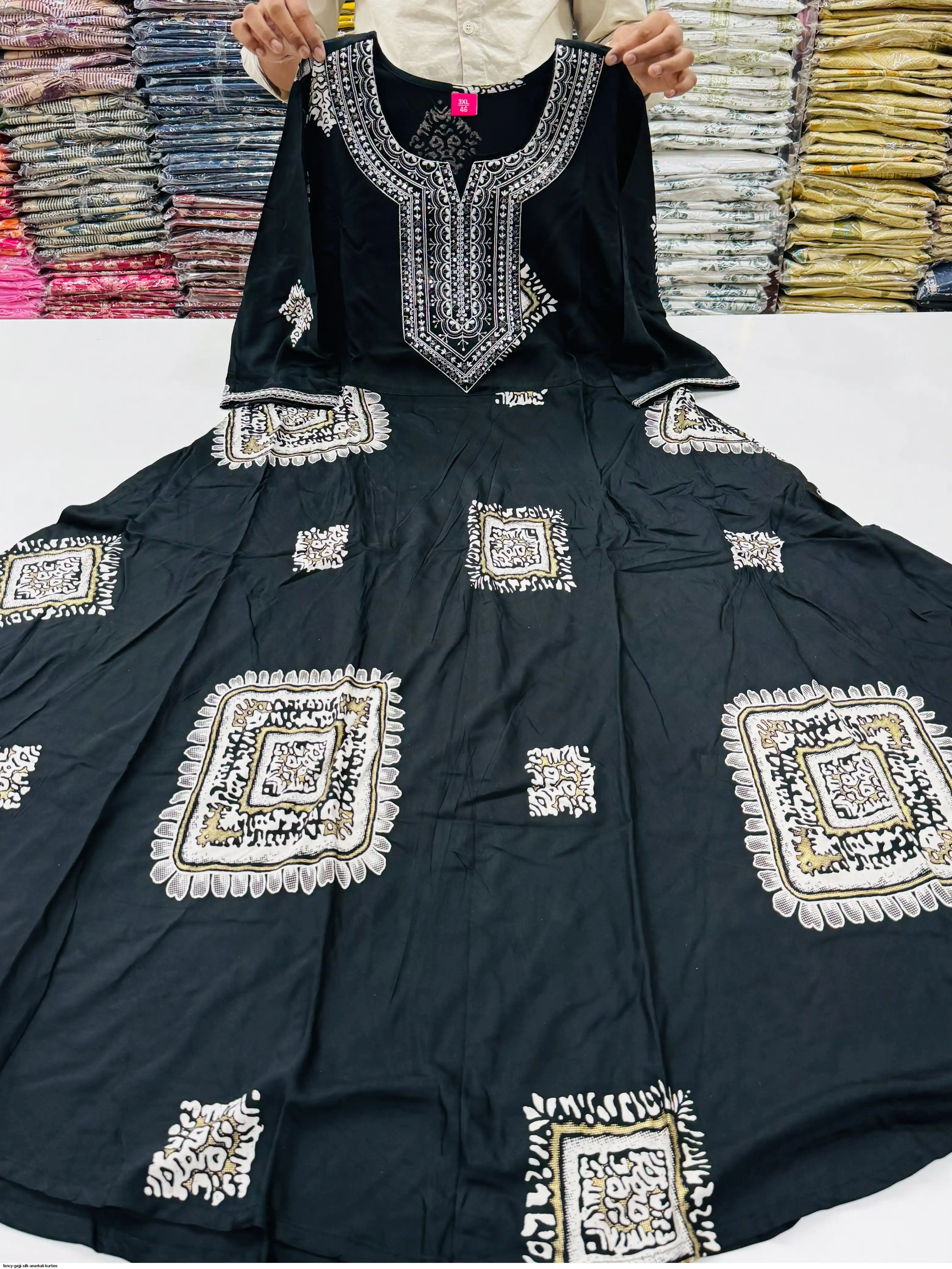 FANCY GAJJI SILK ANARKALI KURTIES C