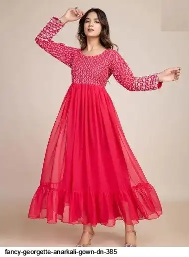 FANCY GEORGETTE ANARKALI GOWN DN 385 A