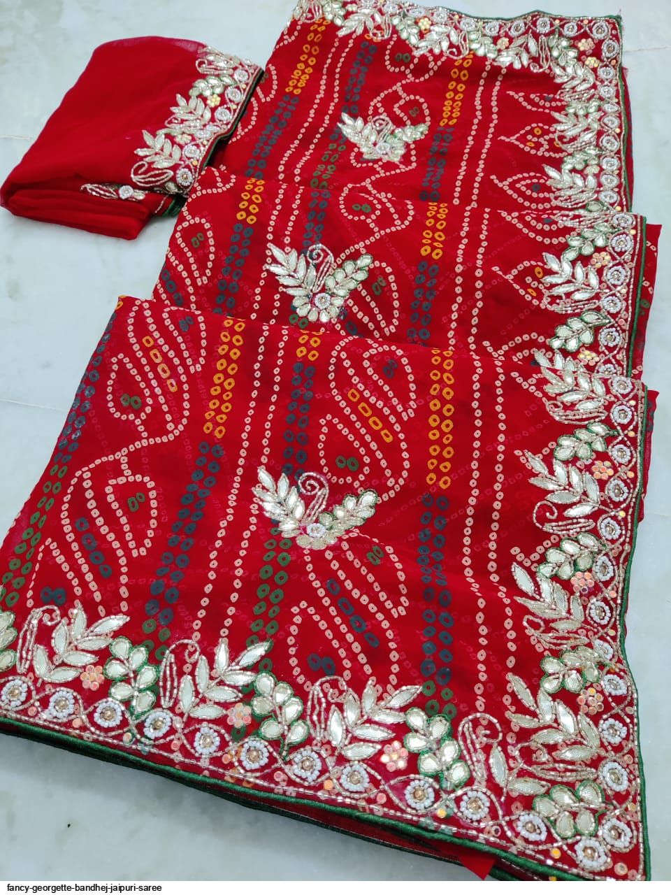 Buy Jaipuri Print Blocked Printed, Color Block, Dyed, Floral Print, Printed  Daily Wear Pure Cotton Blue, Red Sarees Online @ Best Price In India |  Flipkart.com