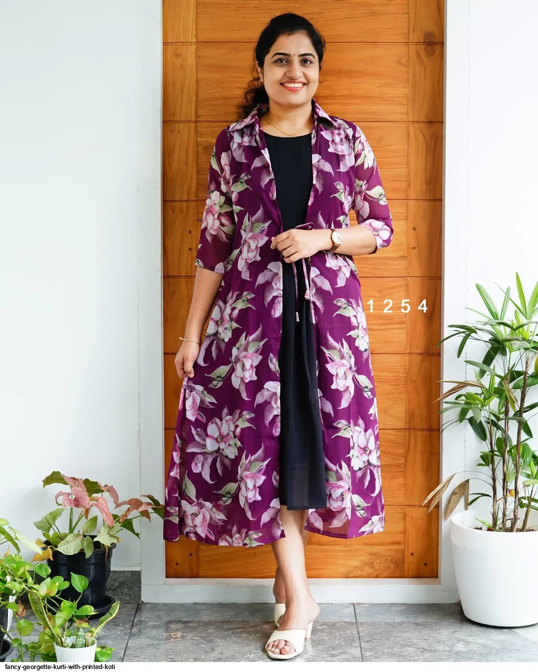 04-09-Georgette Attached Jacket Kurti-Maroon N Dark Green-04-09-016 –  Colours Trendz