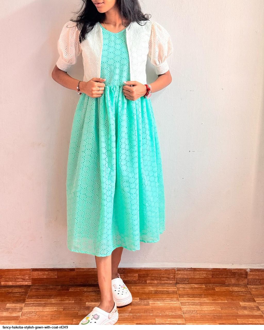 FANCY HAKOBA STYLISH GOWN WITH COAT NF249 A