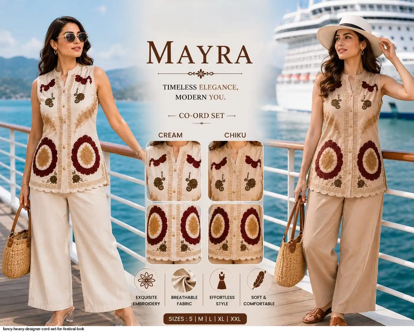 FANCY HEAVY DESIGNER CORD SET FOR FESTIVAL LOOK B