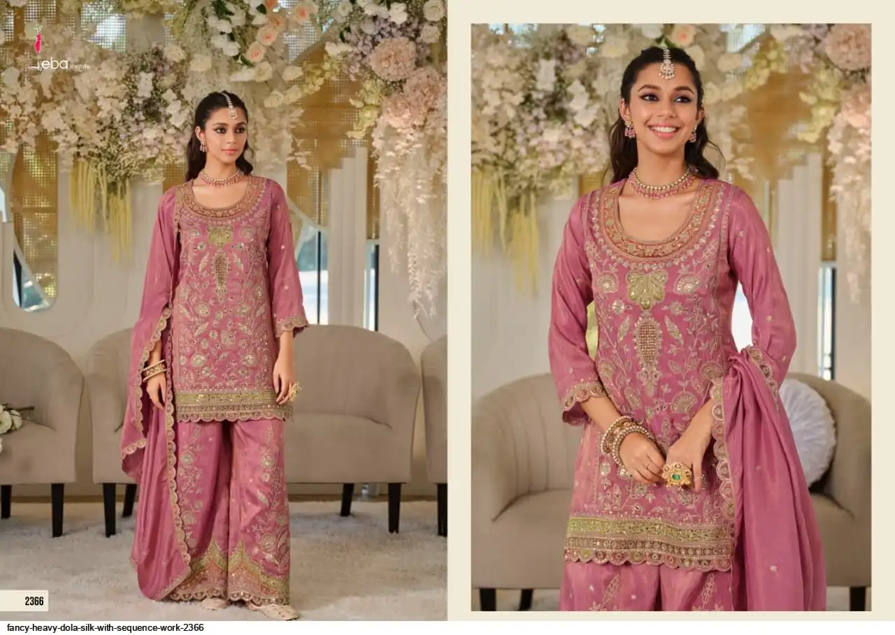FANCY HEAVY DOLA SILK WITH SEQUENCE WORK 2366